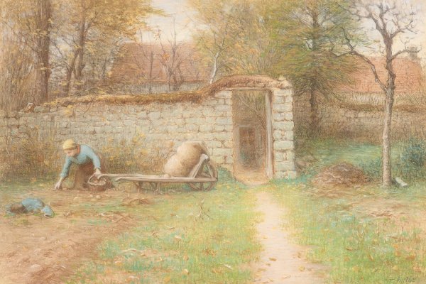 The Old Home at Barbizon  by Jean-Francois Millet - Hand-Painted Oil Painting Reproduction