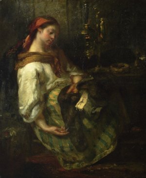 The Sleeping Seamstress by Jean-Francois Millet Oil Painting