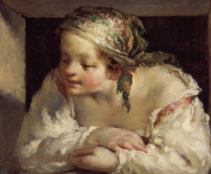 Young Woman by Jean-Francois Millet Oil Painting