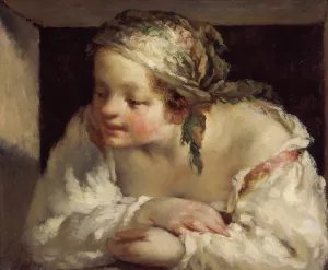 Young Woman by Jean-Francois Millet Oil Painting