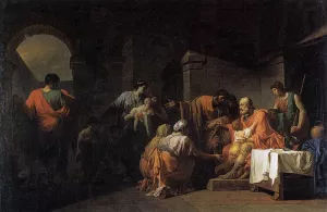 Belisarius Receiving Hospitality from a Peasant Who Had Served under Him by Jean-Francois-Pierre Peyron Oil Painting