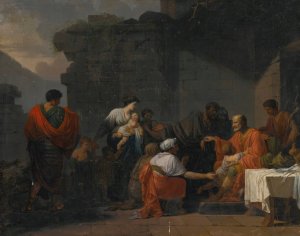 Belisarius Receiving Hospitality From A Peasant by Jean-Francois-Pierre Peyron Oil Painting
