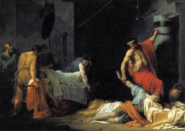 The Funeral of Miltiades by Jean-Francois-Pierre Peyron - Hand-Painted Oil Painting Reproduction