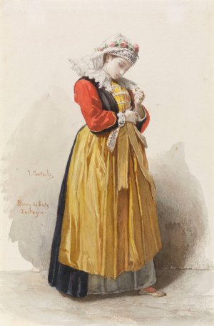 Breton Bride by Jean Francois Portaels Oil Painting