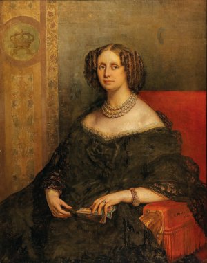 Portrait of Louise d'Orleans, Queen of Belgium by Jean Francois Portaels Oil Painting