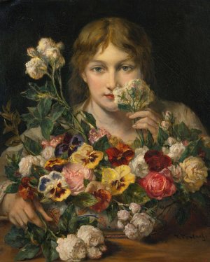 Sweet Flowers by Jean Francois Portaels Oil Painting