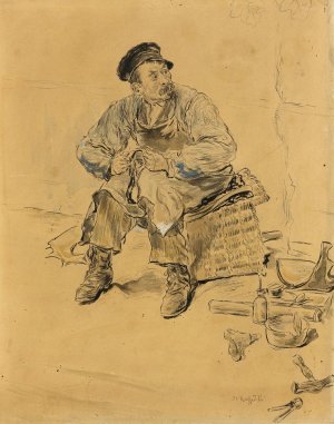 A Cobbler Oil painting by Jean Francois Raffaelli