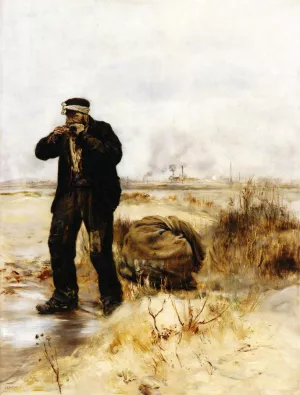 A Ragman Lighting His Pipe by Jean-Francois Raffaelli - Oil Painting Reproduction
