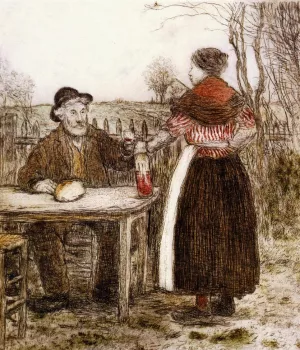 A Toast to Good Times by Jean-Francois Raffaelli - Oil Painting Reproduction