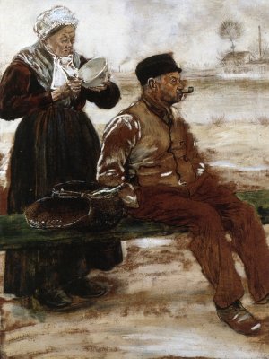 After Dining by Jean-Francois Raffaelli Oil Painting
