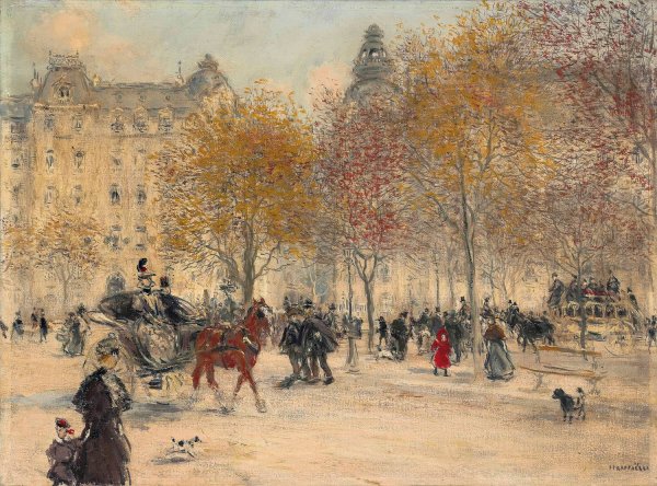 Autumn In Paris by Jean Francois Raffaelli - Hand-Painted Oil Painting Reproduction
