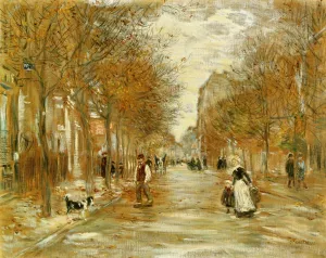 Boulevard in Asnieres by Jean-Francois Raffaelli Oil Painting