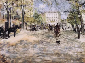 Boulevard in Paris by Jean-Francois Raffaelli Oil Painting