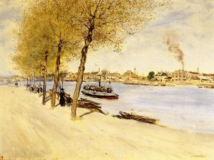 By the Water in Springtime by Jean-Francois Raffaelli Oil Painting