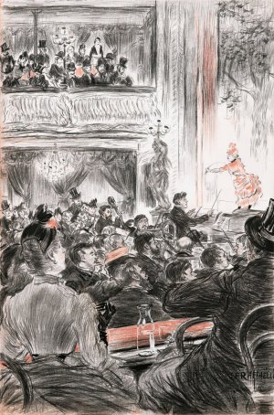 Cafe-Concert At La Scala, Paris by Jean Francois Raffaelli Oil Painting
