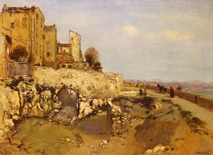 Eze-Sur-Mer by Jean-Francois Raffaelli Oil Painting