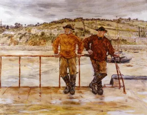 Fishermen at Jersey by Jean-Francois Raffaelli Oil Painting