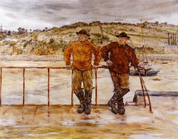 Main Product Photo of Fishermen at Jersey Painting by Jean-Francois Raffaelli