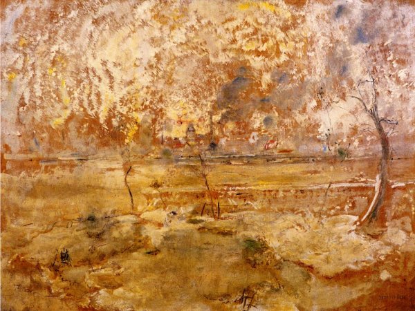 Floods at Saint-Denis by Jean-Francois Raffaelli - Hand-Painted Oil Painting Reproduction