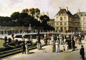 Jardin du Luxembourg by Jean-Francois Raffaelli Oil Painting