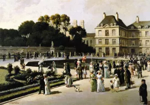Jardin du Luxembourg by Jean-Francois Raffaelli Oil Painting