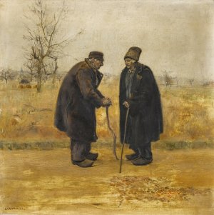 La Rencontre by Jean Francois Raffaelli Oil Painting