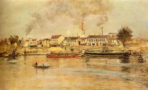 La Seine a Suresnes by Jean-Francois Raffaelli - Oil Painting Reproduction