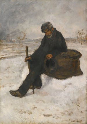 Le cheminot dans la neige by Jean Francois Raffaelli Oil Painting