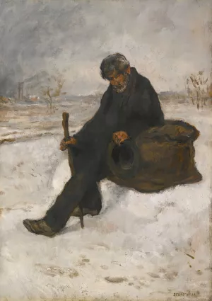 Le cheminot dans la neige Oil painting by Jean Francois Raffaelli