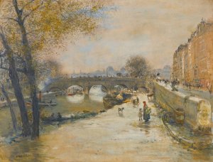 Le Quai Devant Le Pont Neuf Oil painting by Jean Francois Raffaelli