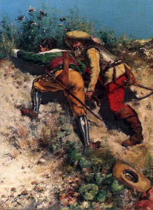 L'embuscade by Jean-Francois Raffaelli Oil Painting