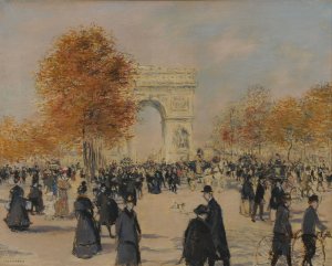 Les Champs-elysees by Jean Francois Raffaelli Oil Painting