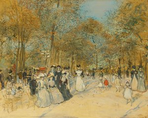 Les Champs-elysees Oil painting by Jean Francois Raffaelli