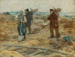 Les Trois Cheminots Oil painting by Jean Francois Raffaelli