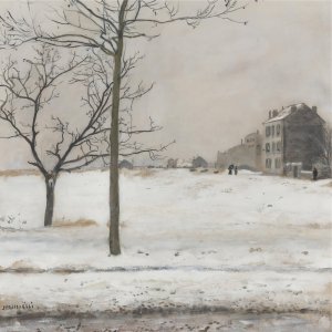 Montmartre Under Snow Oil painting by Jean Francois Raffaelli