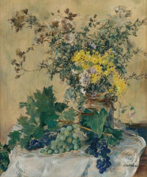 Nature Morte Aux Fleurs Et Aux Raisins Oil painting by Jean Francois Raffaelli