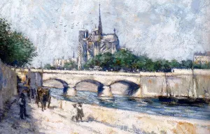 Notre Dame, Paris by Jean-Francois Raffaelli Oil Painting