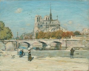 Notre Dame Seen from the Quai de la Tournelle Oil painting by Jean Francois Raffaelli