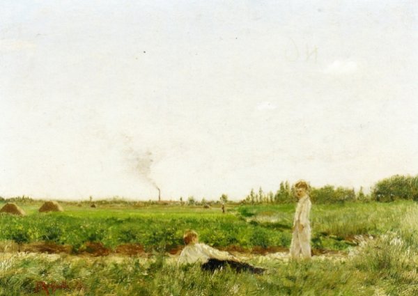 Outskirts of Lyon, France by Jean-Francois Raffaelli - Hand-Painted Oil Painting Reproduction