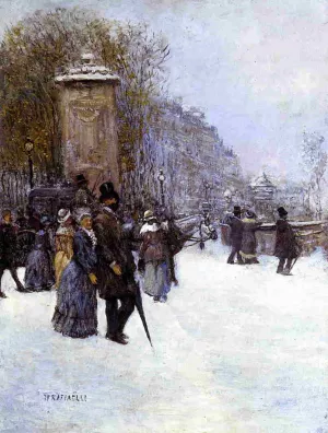 Paris, Promenade by Jean-Francois Raffaelli Oil Painting