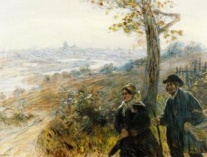 Peasants Going to Town by Jean-Francois Raffaelli Oil Painting