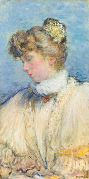 Portrait Of A Young Woman In Profile Oil painting by Jean Francois Raffaelli