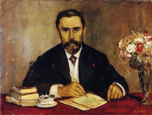 Portrait of Gustave Gevvroy by Jean-Francois Raffaelli Oil Painting
