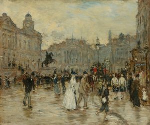 Princess Street, Edinburgh by Jean Francois Raffaelli Oil Painting