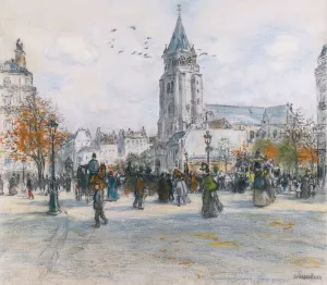 Saint-Germain Des Pres by Jean Francois Raffaelli Oil Painting