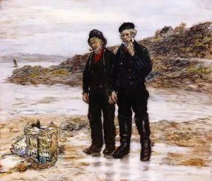 Scottish Fishermen by Jean-Francois Raffaelli Oil Painting