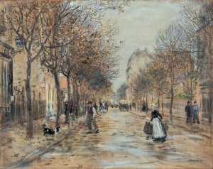 Street in Asnieres Oil painting by Jean Francois Raffaelli