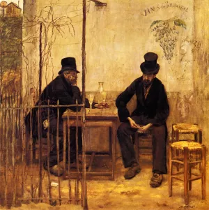 The Absinthe Drinkers (also known as Les buveurs d'absinthe) Oil painting by Jean-Francois Raffaelli