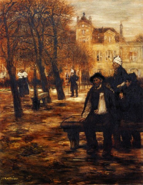 Main Product Photo of The Elderly Convalescents Painting by Jean-Francois Raffaelli