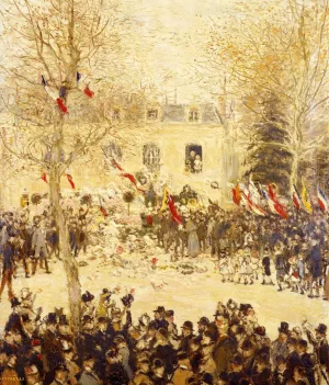 The Festival for the 80th Birthday of the Poete by Jean-Francois Raffaelli Oil Painting